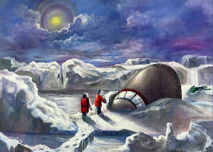Ufo Greeting Card featuring the painting What NASA Knows by Rand Burns