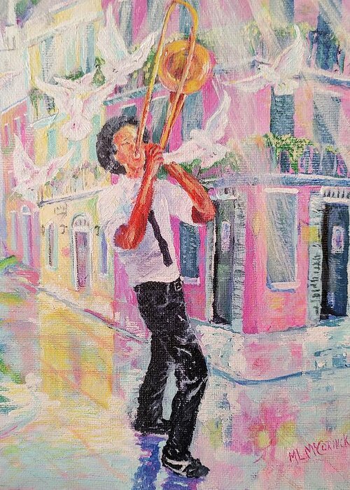 Nola Greeting Card featuring the painting When the Saints Go Marchin' In by ML McCormick