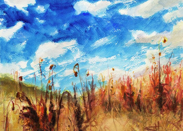Landscape Greeting Card featuring the painting Where Wild Things Grow by Steve Henderson