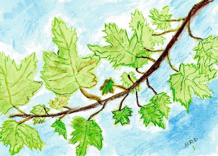 Trees Greeting Card featuring the painting Whispering Secrets in the Wind by Branwen Drew
