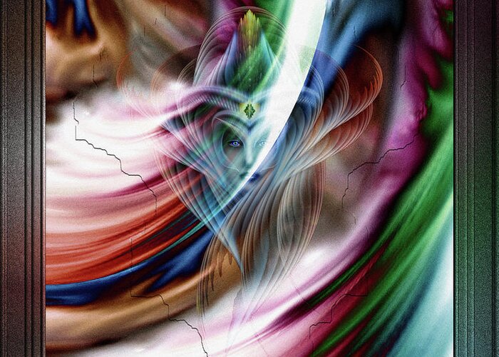 Dreams Greeting Card featuring the digital art Whispers In A Dreams Of Beauty Abstract Portrait Art by Rolando Burbon
