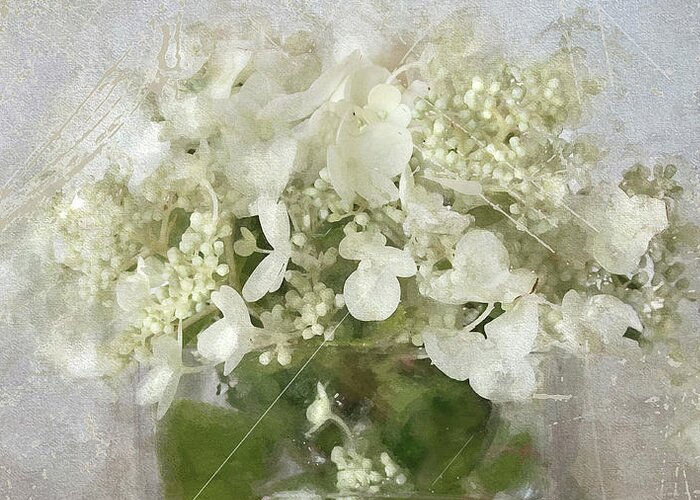 Floral Greeting Card featuring the photograph White Hydrangea by Karen Lynch