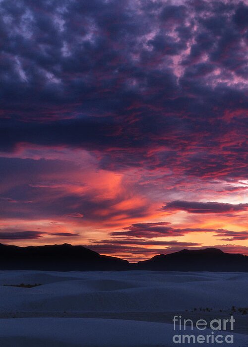 White Sands Greeting Card featuring the photograph White Sands Sunset by Sandra Bronstein