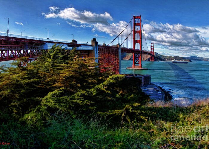San Francisco Greeting Card featuring the photograph White Ship And San Francisco Golden Gate Bridge by Blake Richards
