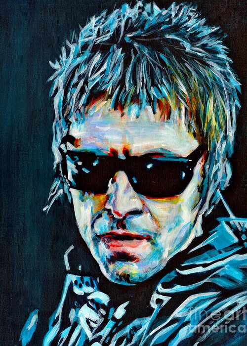 Liam Gallagher Greeting Card featuring the painting Why Me Why Not. Liam Gallagher by Tanya Filichkin