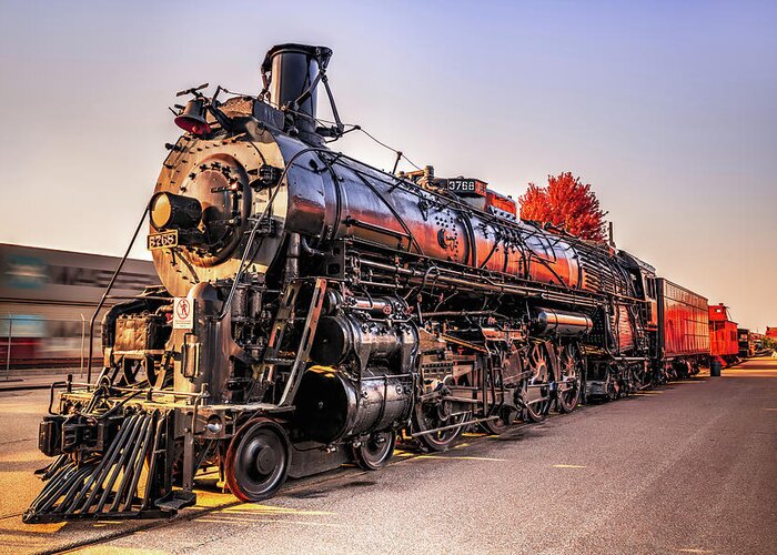 America Greeting Card featuring the photograph Wichita Union Station Locomotive Train in Autumn by Gregory Ballos