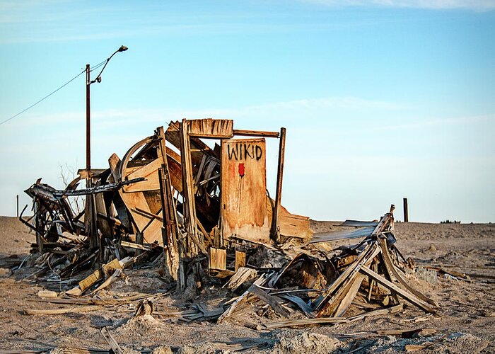 Bombay Beach Greeting Card featuring the photograph Wikid by Carmen Kern