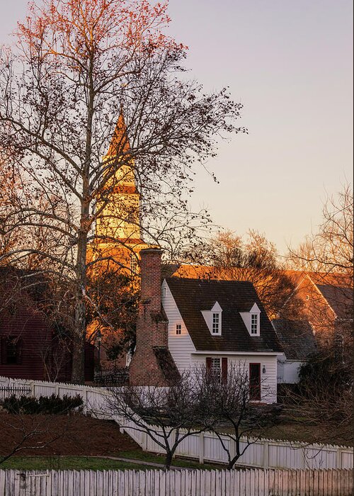 Colonial Williamsburg Greeting Card featuring the photograph Williamsburg Sunset by Rachel Morrison