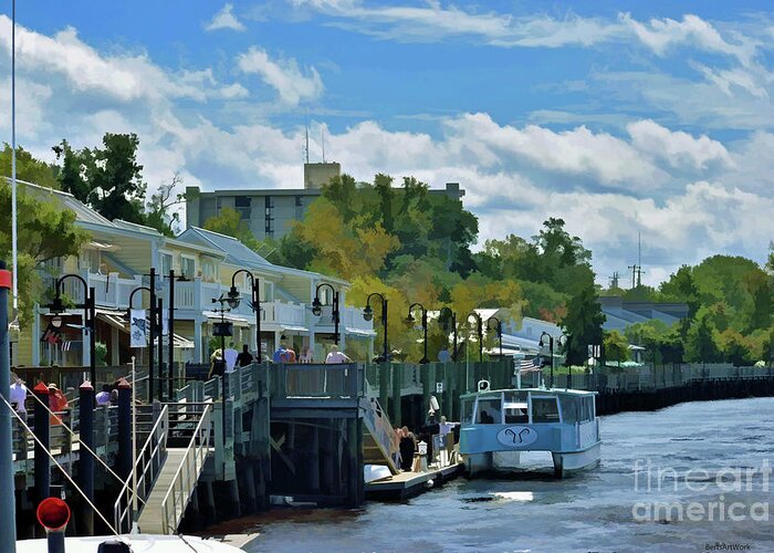 Wilmington North Carolina Greeting Card featuring the photograph Wilmington NC Boat Dock by Roberta Byram