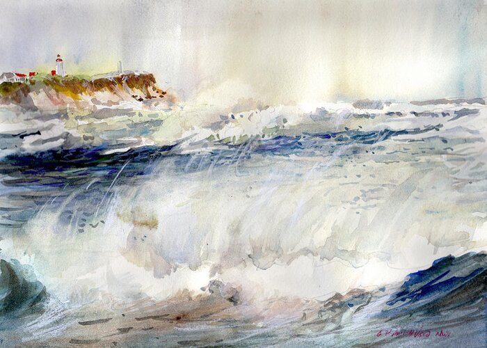 Beach Greeting Card featuring the painting Wind Swept Breakers by P Anthony Visco