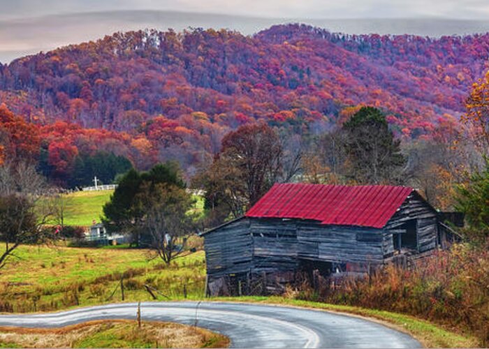 Barns Greeting Card featuring the photograph Winding Country Roads by Debra and Dave Vanderlaan