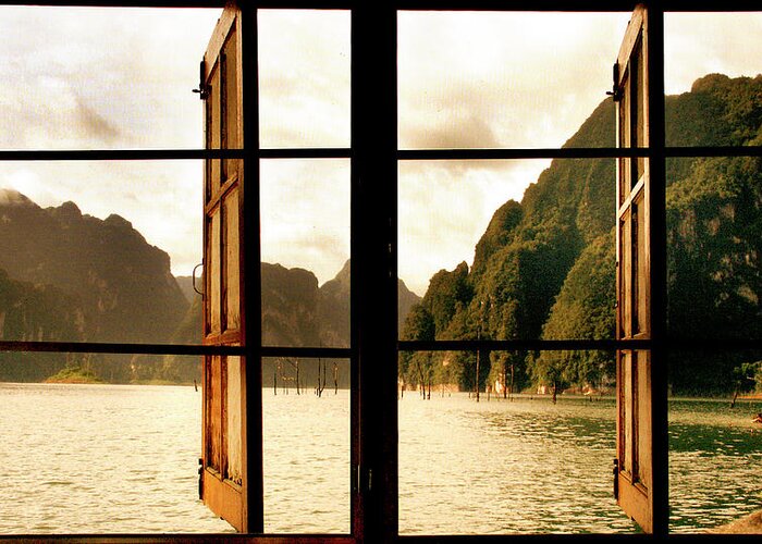 Thailand Greeting Card featuring the photograph Window to the World by Mark Gomez