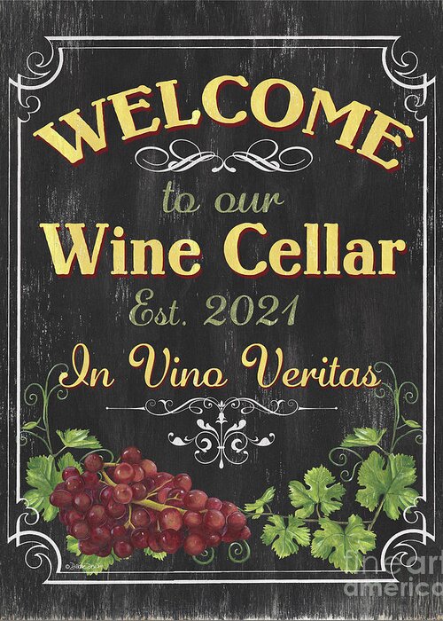 Wine Greeting Card featuring the painting Wine Cellar 2021 by Debbie DeWitt