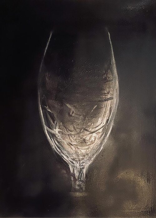 Still Life Greeting Card featuring the painting Wine glass by Chuck Gebhardt