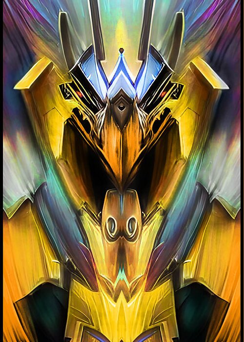 Egypt Greeting Card featuring the digital art Winged God of Ra by Shawn Dall