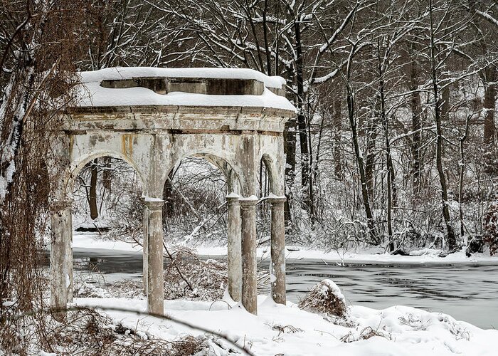 Tibbetts Brook Park Greeting Card featuring the photograph Winter in Tibbetts Brook Park by Kevin Suttlehan