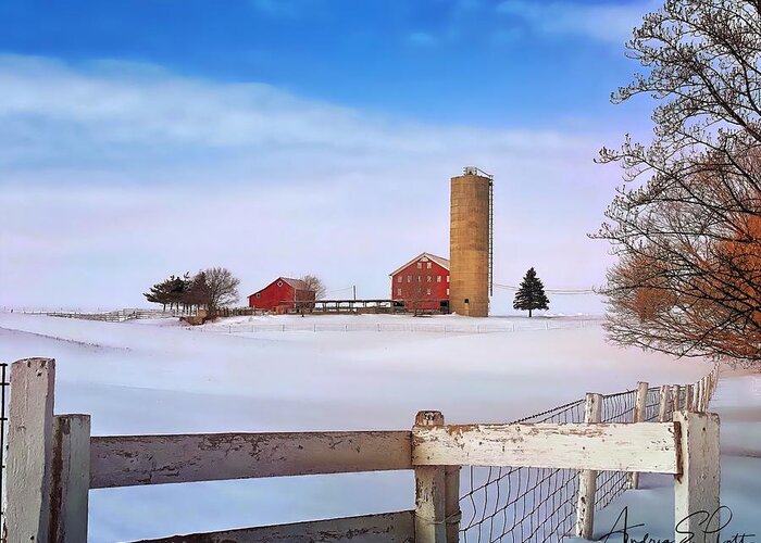 Indiana Greeting Card featuring the photograph Winter Red by Andrea Platt