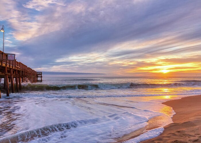 Virginia Greeting Card featuring the photograph Winter Sunrise at Sandbridge by Donna Twiford