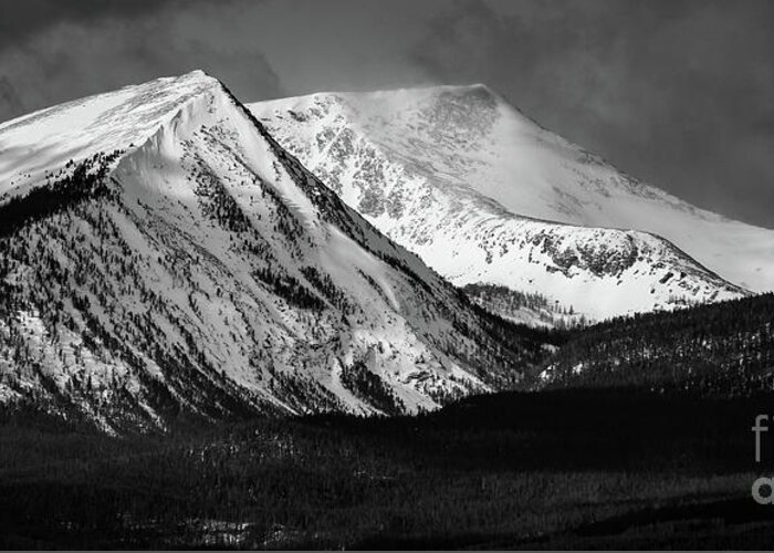 Black And White Greeting Card featuring the photograph Winter Valley by Seth Betterly