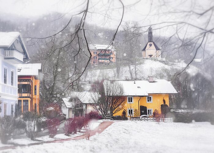 Mondsee Greeting Card featuring the photograph Winter Wonderland in Mondsee Austria by Carol Japp