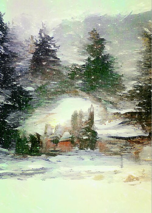 Acrylic Greeting Card featuring the photograph Wintery Scene by Reynaldo Williams