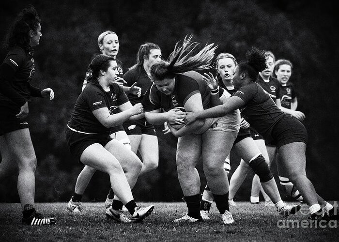 Rugby Greeting Card featuring the photograph Women Who Play Rough 6 by Bob Christopher