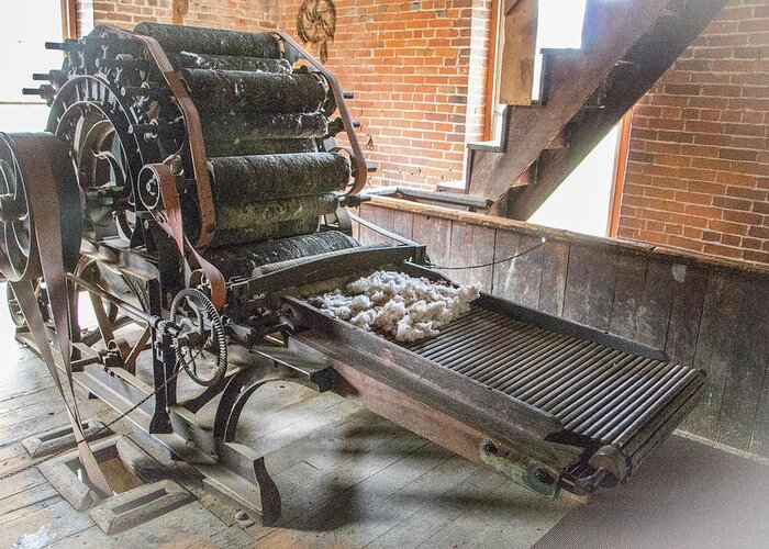 2017 Greeting Card featuring the photograph Wool Carder at Old Mill by Gerri Bigler