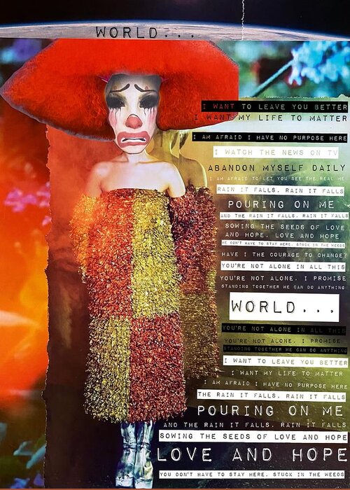 Collage Greeting Card featuring the digital art World... by Tanja Leuenberger
