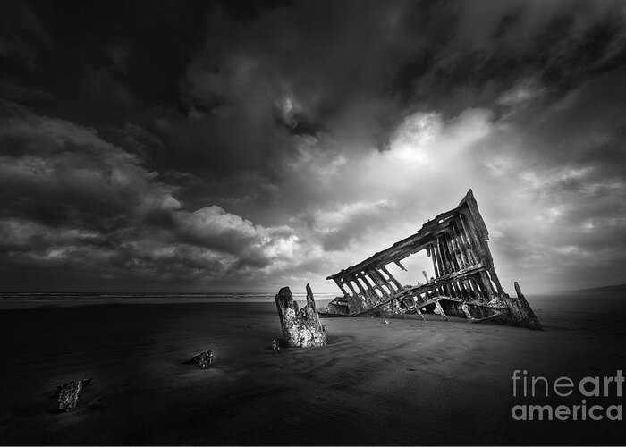 Peter Iredale Greeting Card featuring the photograph Wreck Of The Peter Iredale by Doug Sturgess