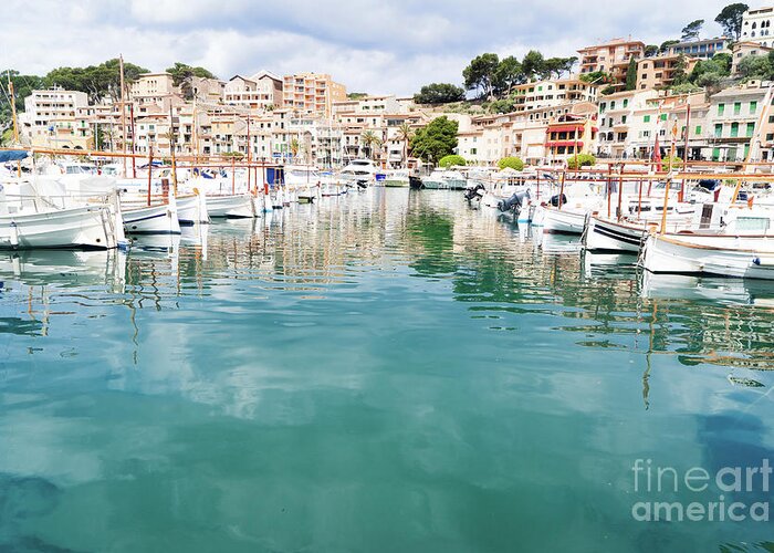Port Greeting Card featuring the photograph Yachts in Port Soller, Mallorca by Anastasy Yarmolovich