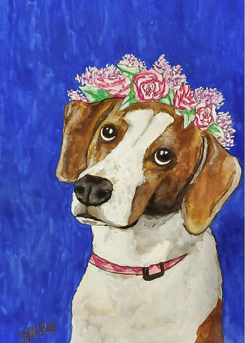 Year Of The Dog Greeting Card featuring the painting Year of the Dog by Jean Haynes