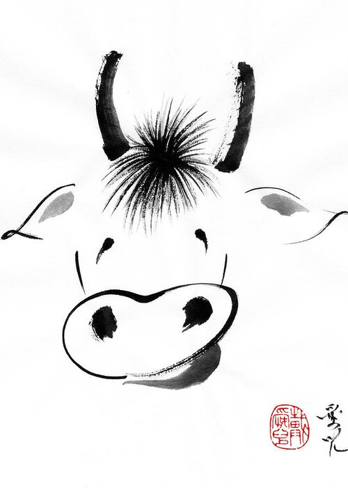 Year Of The Ox Greeting Card featuring the painting Year of The Ox by Oiyee At Oystudio