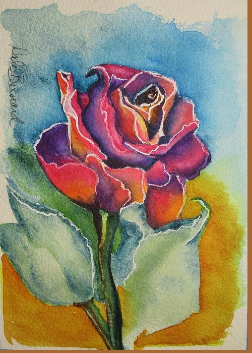 Rose Greeting Card featuring the painting Yesterday's Rose by Dale Bernard
