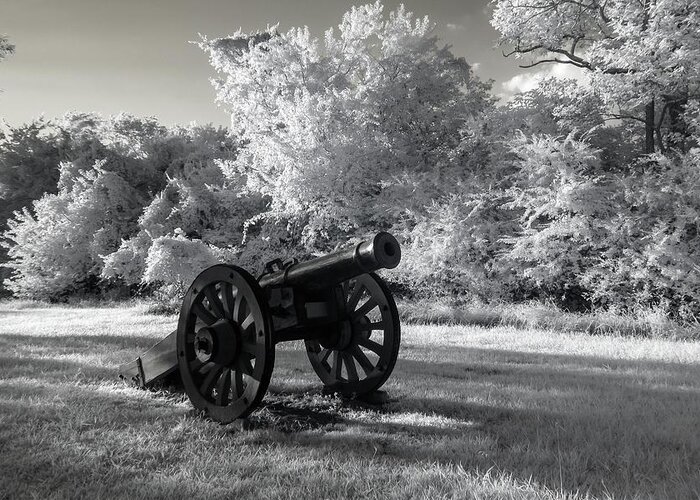 Cannons Greeting Card featuring the photograph Yorktown Cannon Infrared by Liza Eckardt