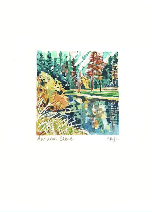 Yosemite Greeting Card featuring the painting Yosemite in the Fall by Luisa Millicent