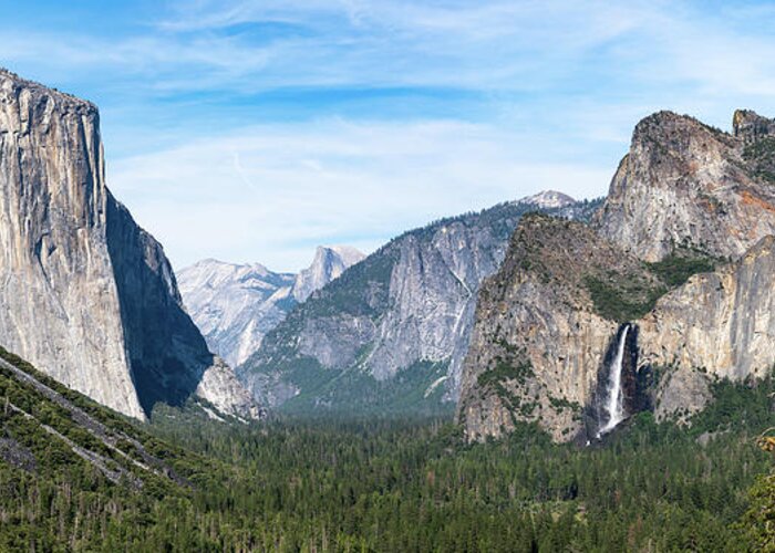 Bridalveil Falls Greeting Card featuring the photograph Yosemite Panorama by Kevin Suttlehan