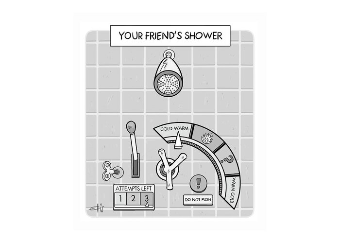 Captionless Greeting Card featuring the drawing Your Friend's Shower by Ellis Rosen