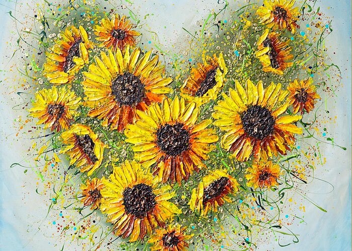 Sunflower Greeting Card featuring the painting You're my Sunshine by Amanda Dagg