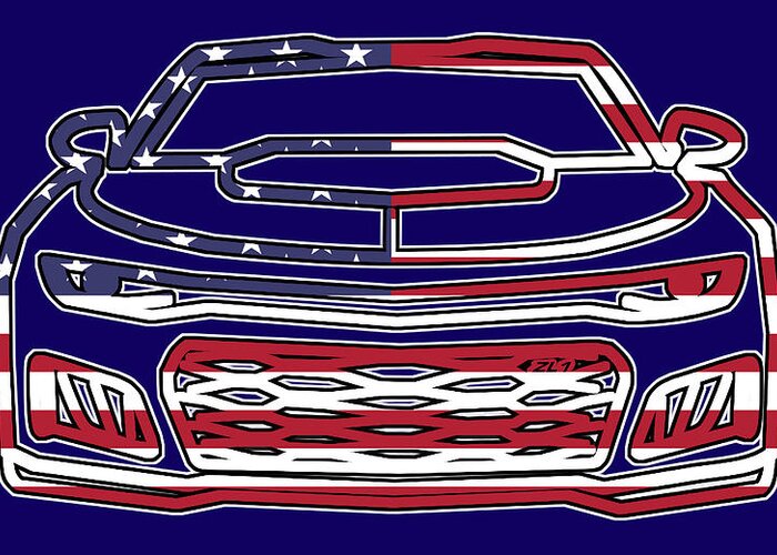Chevy Greeting Card featuring the digital art ZL1 Camaro Patriot by Darrell Foster