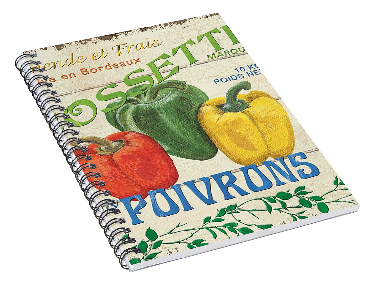 French Veggie Sign 4 Spiral Notebook for Sale by Debbie DeWitt
