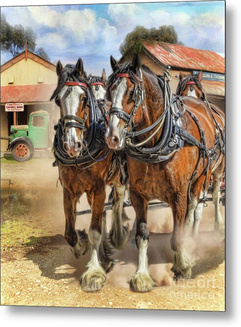 Clydesdale Metal Print featuring the digital art Town Day by Trudi Simmonds