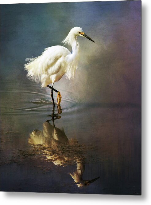 Egret Metal Print featuring the digital art The Ethereal Egret by Nicole Wilde