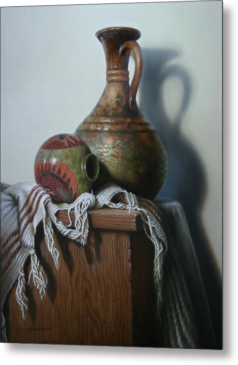Still-life Metal Print featuring the painting Vessels by William Albanese Sr