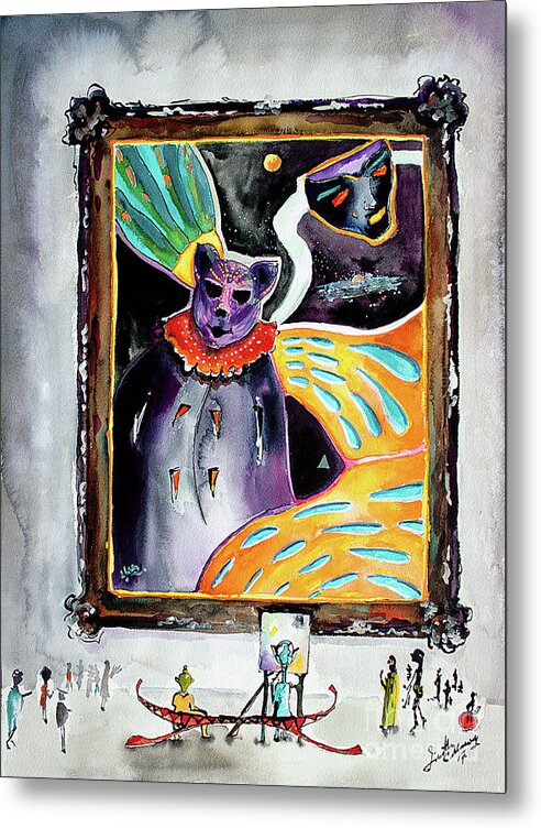 Science Fiction Metal Print featuring the painting I Molti Travestimenti Travel Log 09 by Ginette Callaway