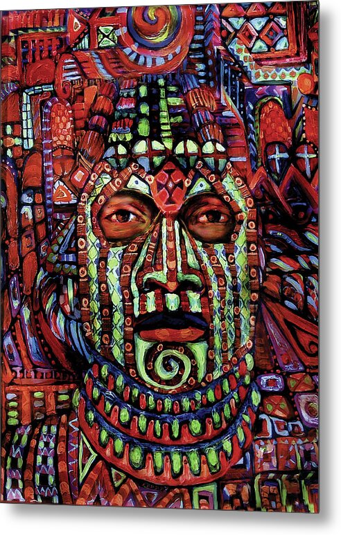 Masks Metal Print featuring the painting Masque Number 3 by Cora Marshall