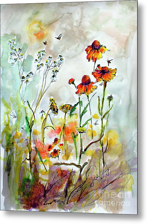 Flowers Metal Print featuring the painting Wildflower Gathering #2 by Ginette Callaway