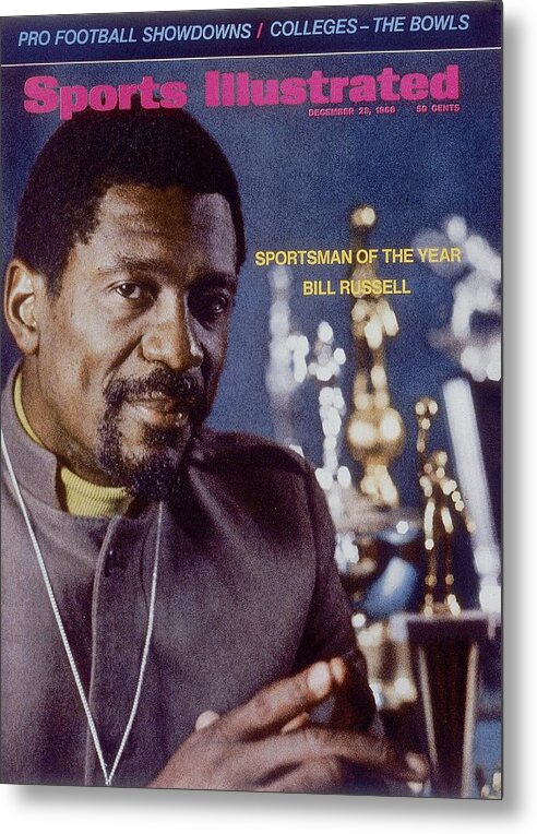 Magazine Cover Metal Print featuring the photograph Boston Celtics Bill Russell, 1968 Sportsman Of The Year Sports Illustrated Cover by Sports Illustrated