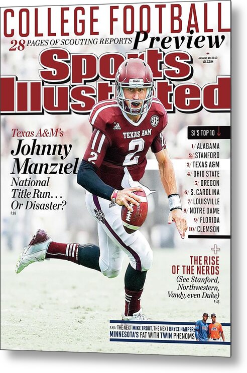 Magazine Cover Metal Print featuring the photograph 2013 College Football Preview Issue Sports Illustrated Cover by Sports Illustrated