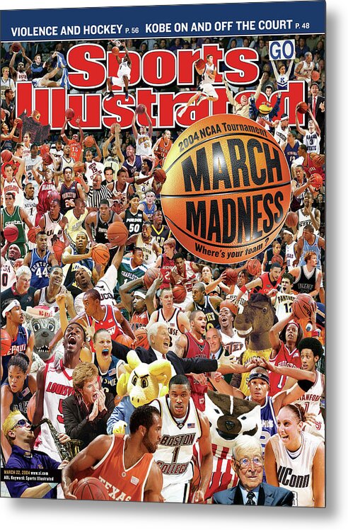 Magazine Cover Metal Print featuring the photograph 2004 March Madness College Basketball Preview Sports Illustrated Cover by Sports Illustrated