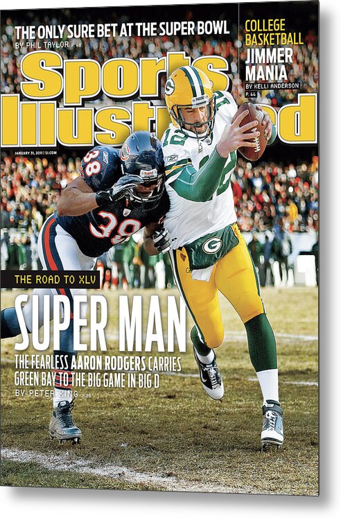 Magazine Cover Metal Print featuring the photograph 2011 Nfc Championship Green Bay Packers V Chicago Bears Sports Illustrated Cover by Sports Illustrated